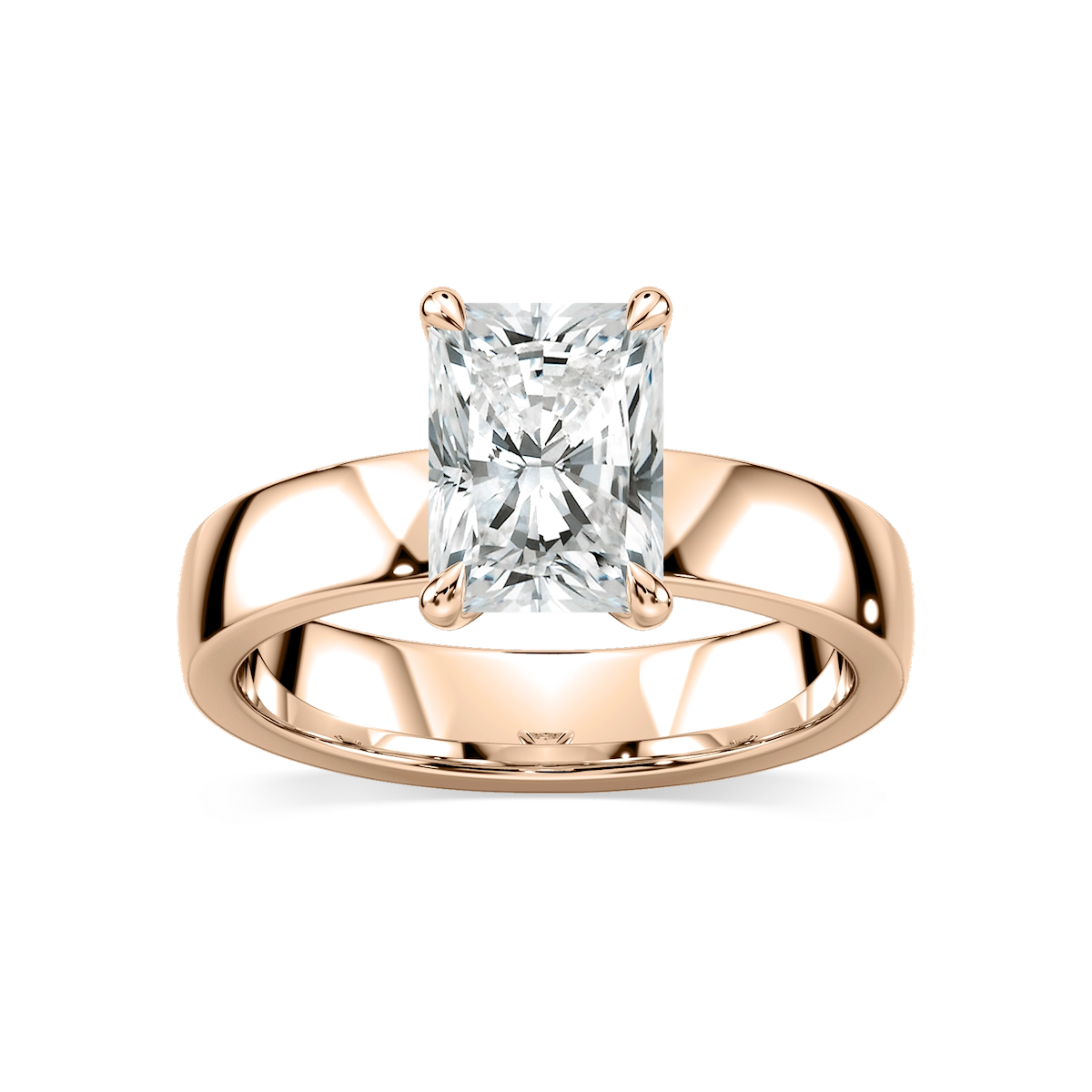 Maya Radiant Lab Grown Diamond 4mm Cigar Band Solitaire Engagement Ring