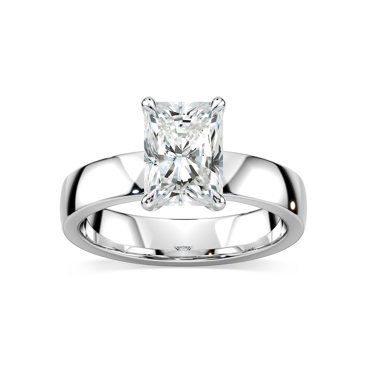 Maya Radiant Lab Grown Diamond 4mm Cigar Band Solitaire Engagement Ring