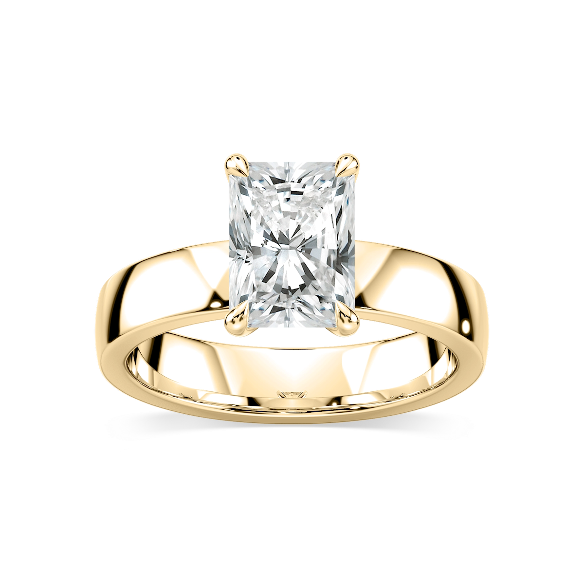 Maya Radiant Lab Grown Diamond 4mm Cigar Band Solitaire Engagement Ring
