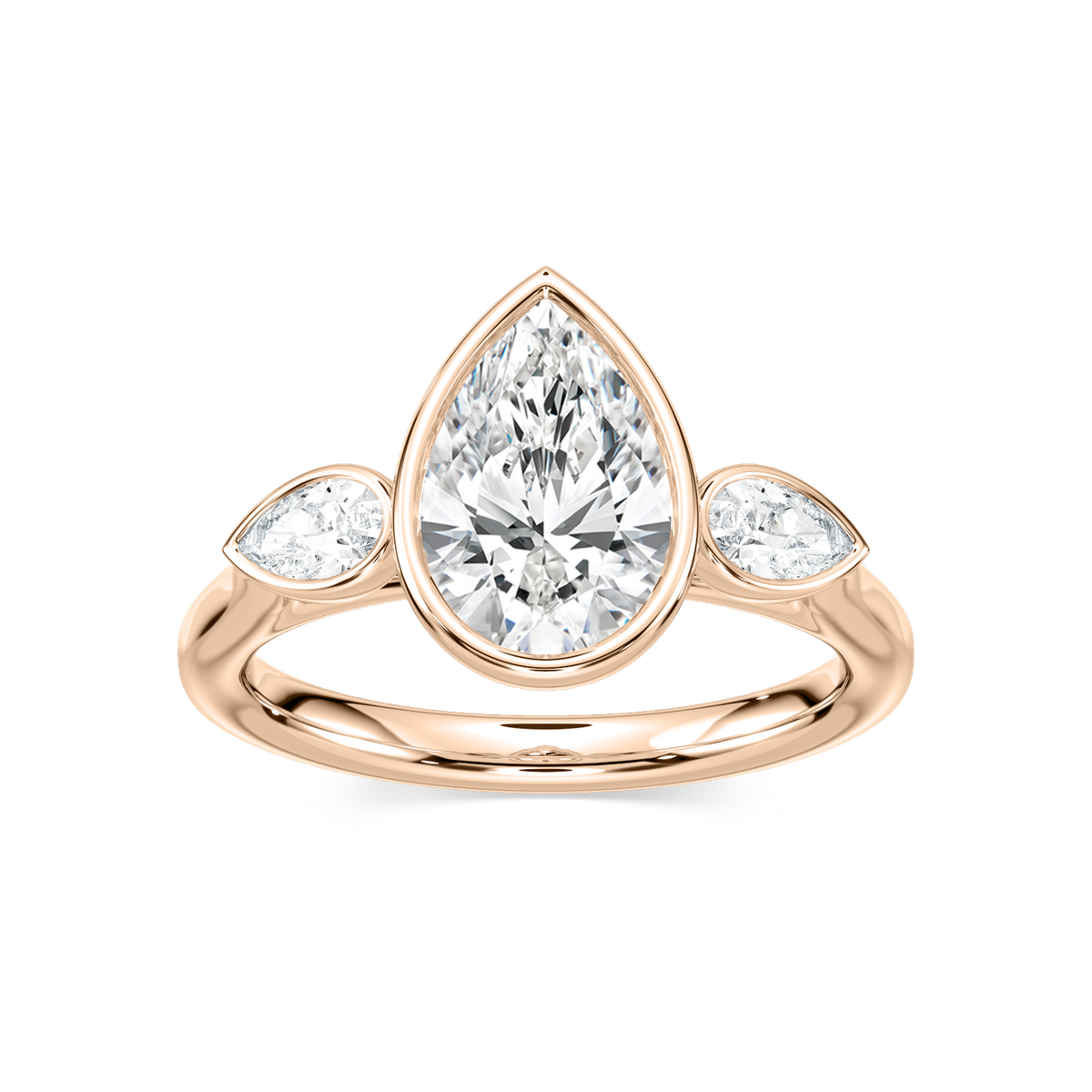 Nova Pear Three Stone Ring