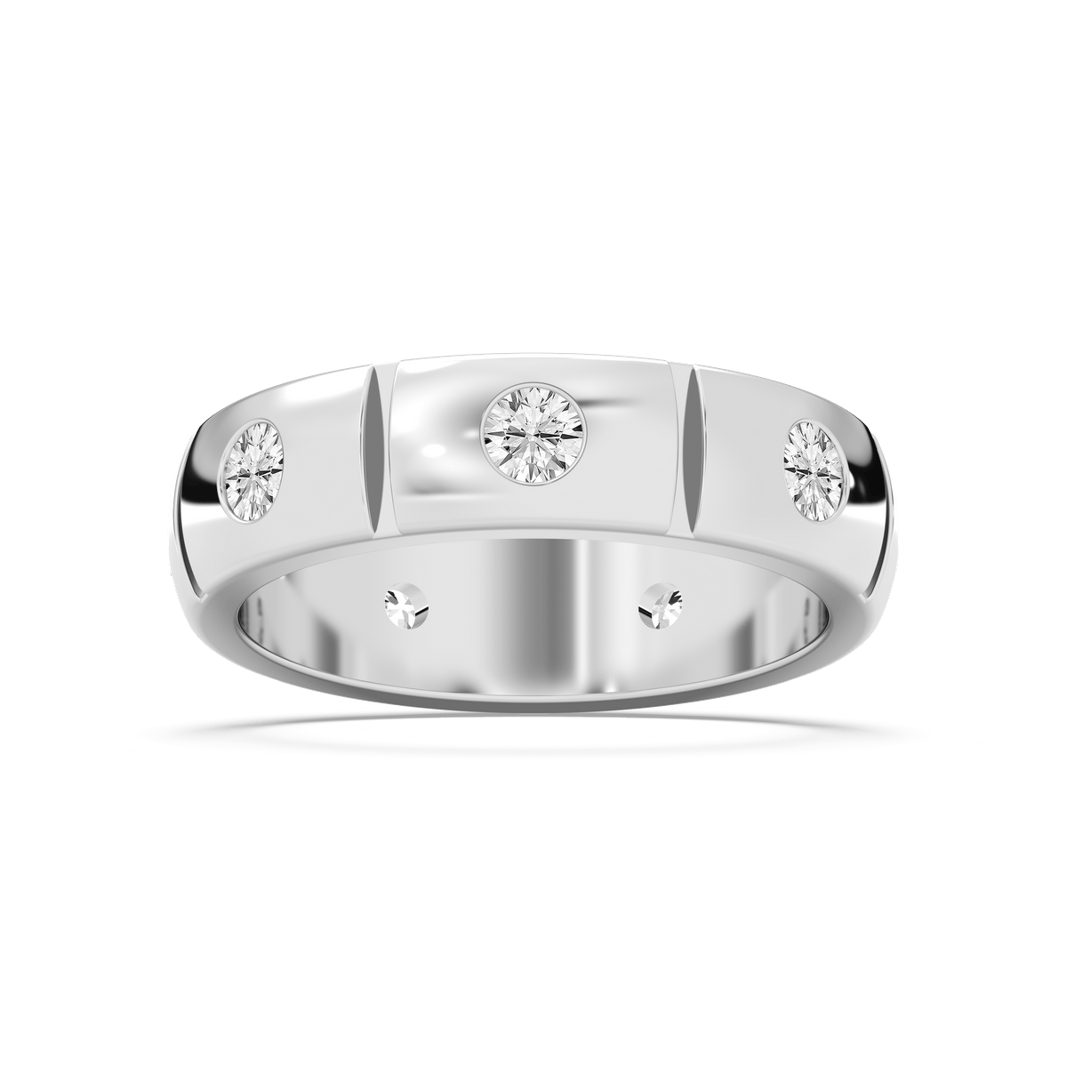 Bezel Set Grooved Band