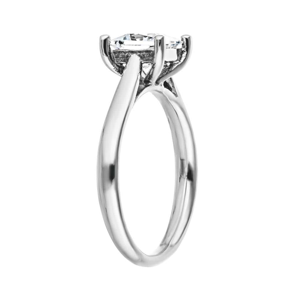 Shown with a 1.0ct Princess cut Lab-Grown Diamond in recycled 14K white gold | solitaire engagement ring 1.0ct Princess cut Lab-Grown Diamond in recycled 14K white gold