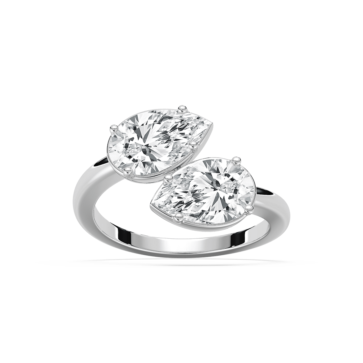 Maisie 3 ctw Pear Lab Grown Diamond Toi et Moi Solitaire Engagement Ring