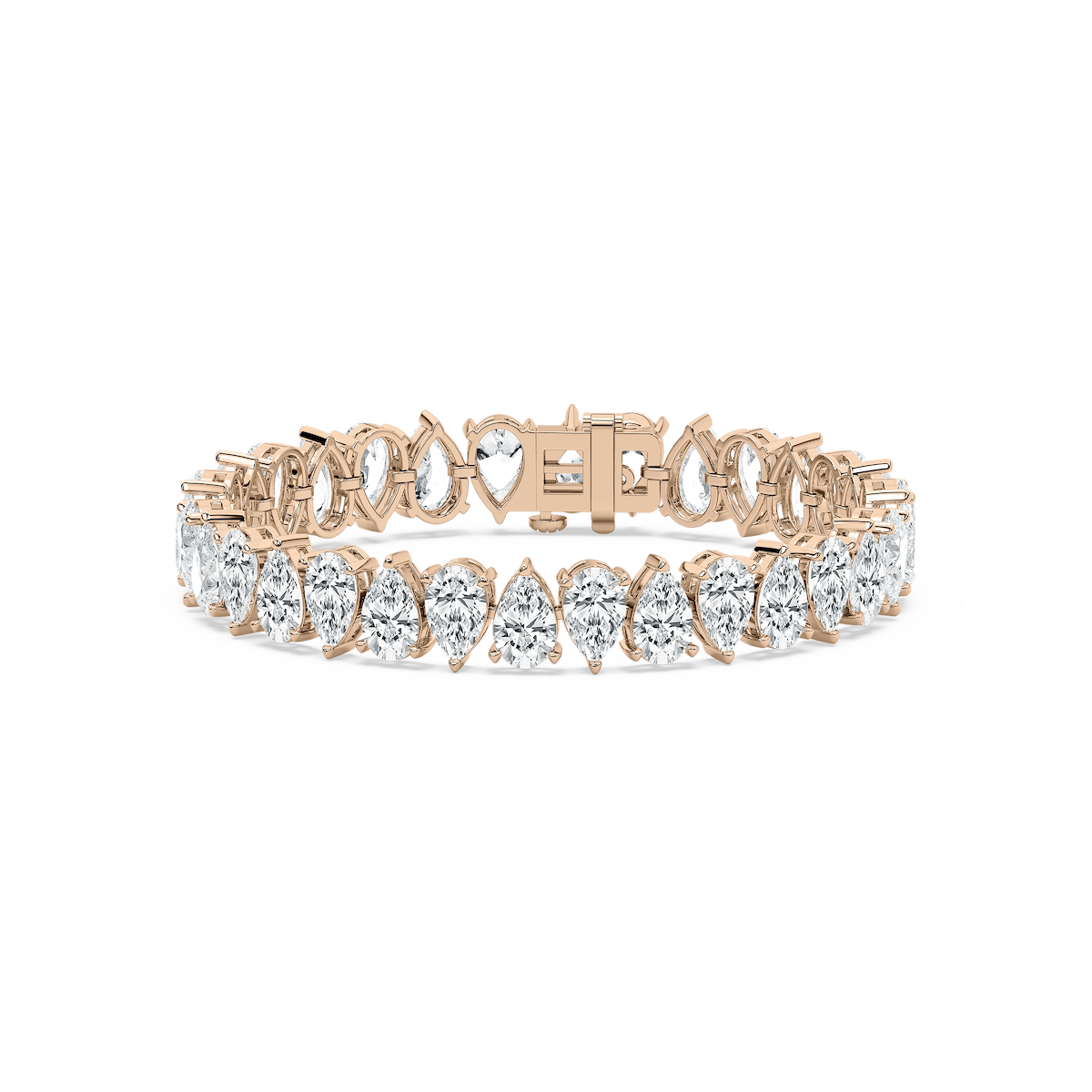 32 ctw Pear Lab Grown Diamond Alternating Tennis Bracelet  - 7 Inches