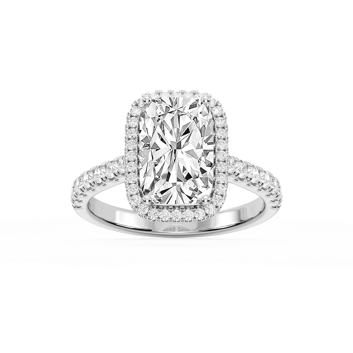 Daniela Antique Elongated Cushion Lab Grown Diamond Halo Engagement Ring