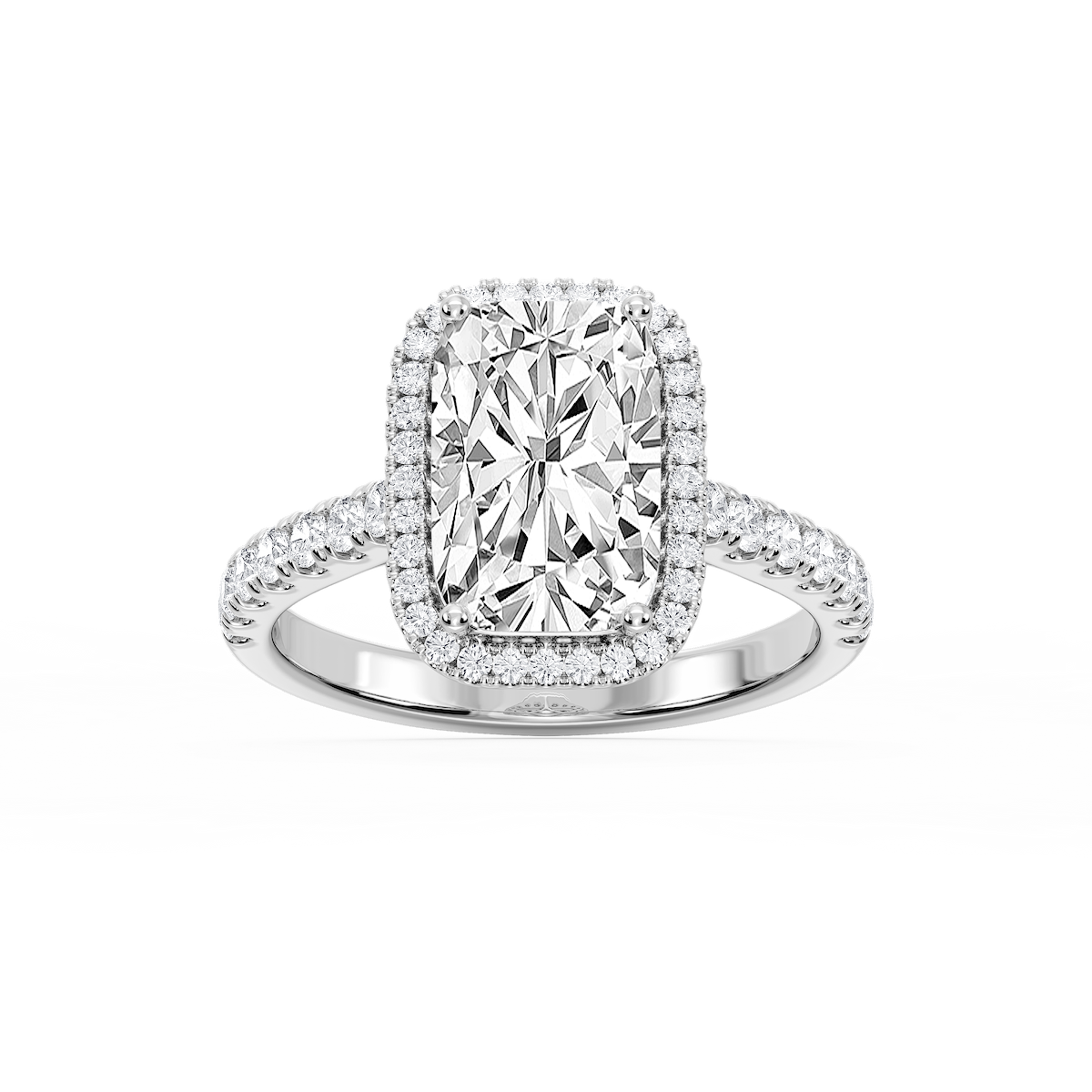 Daniela Antique Elongated Cushion Lab Grown Diamond Halo Engagement Ring