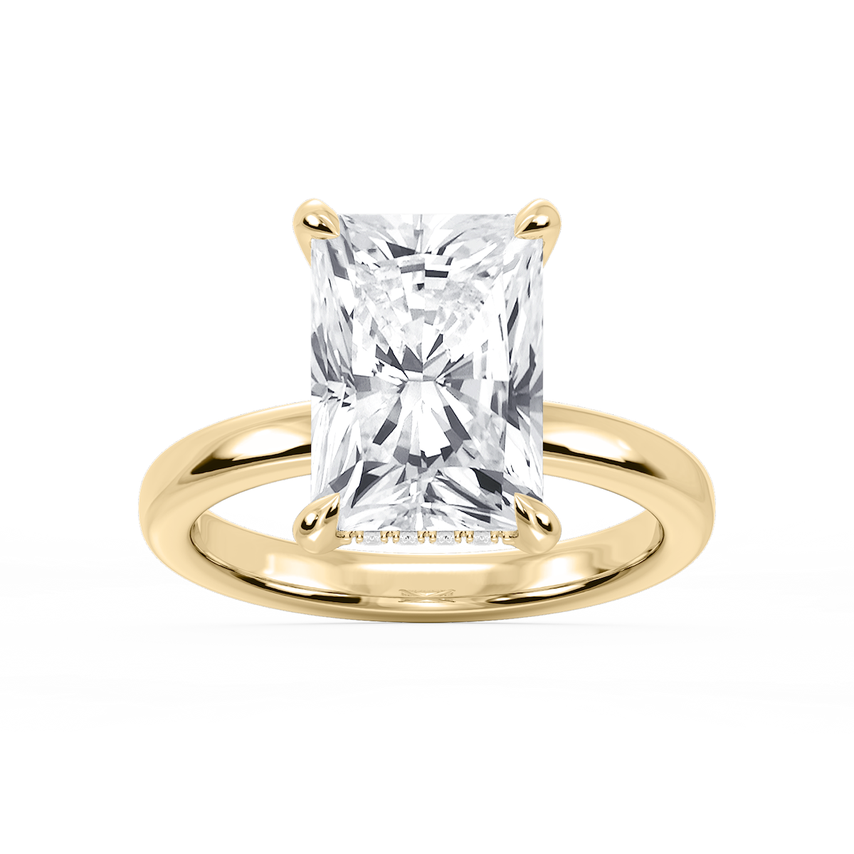 Donna Radiant Lab Grown Diamond Claw Prong Hidden Halo Engagement Ring