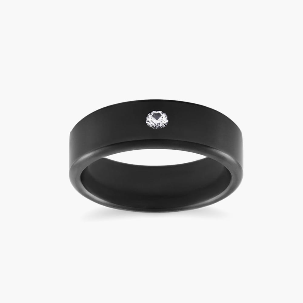 Elysium Ares Polished Diamond Inset Wedding Band