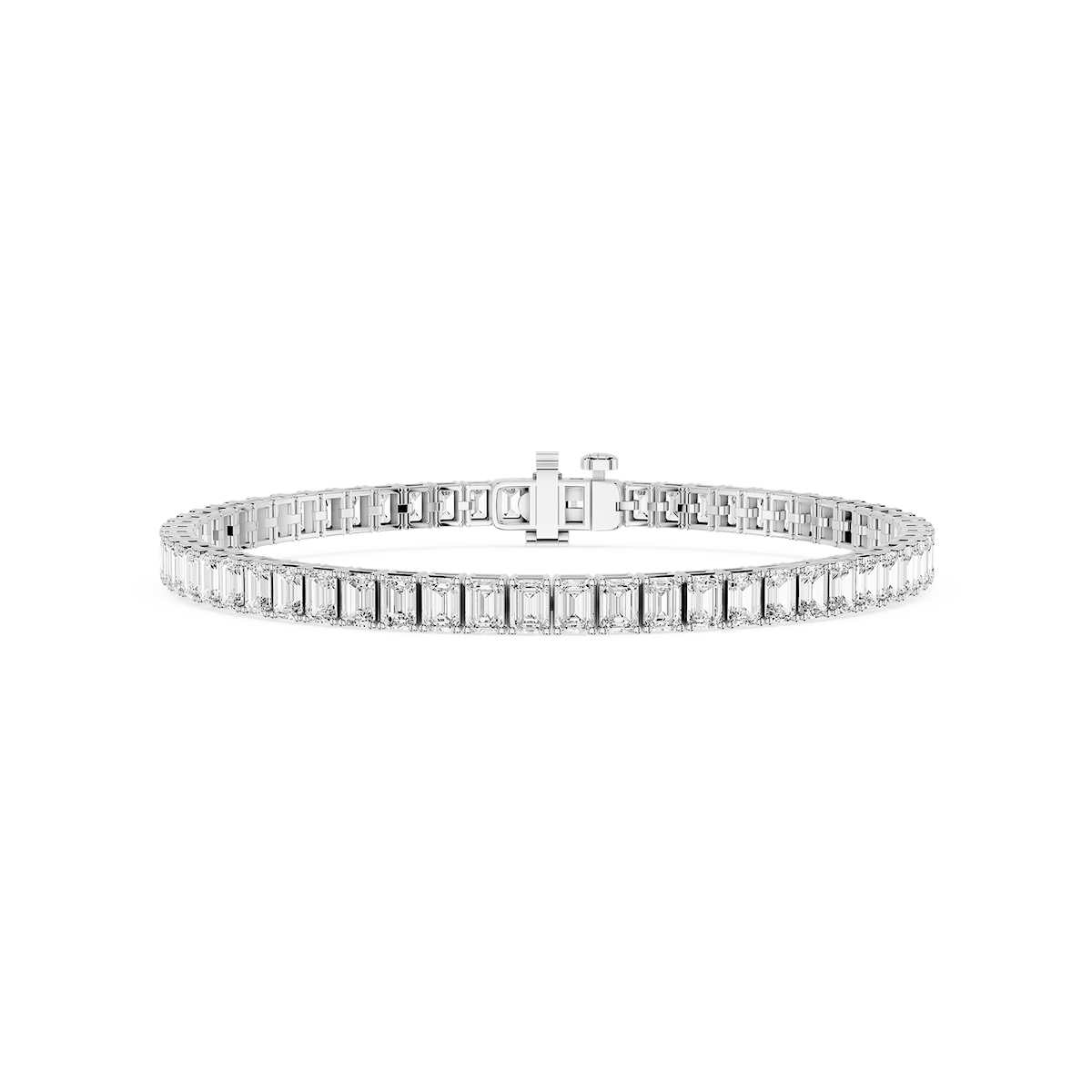 Emerald Lab Grown Diamond Four Prong Tennis Bracelet - 7 Inches