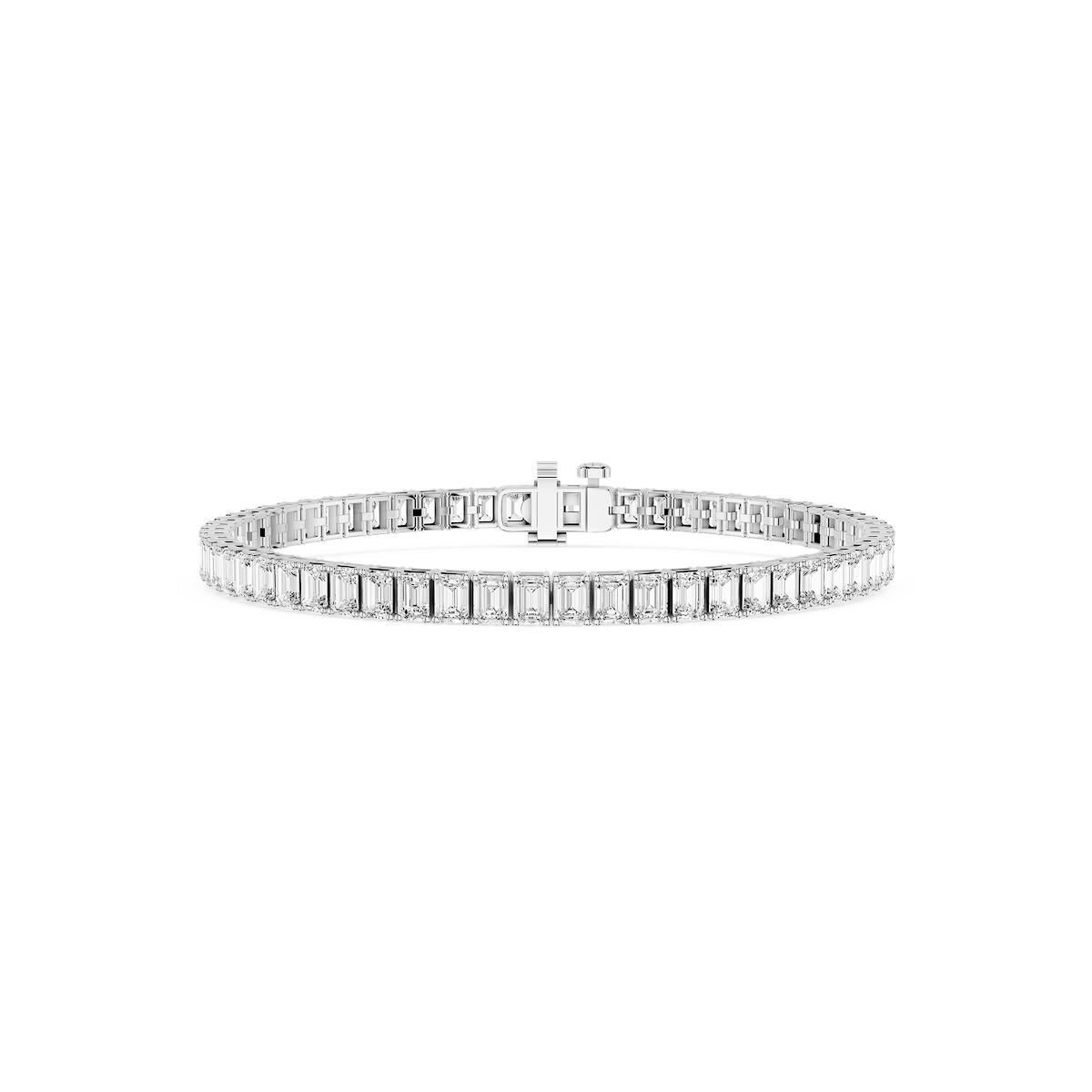 Emerald Lab Grown Diamond Four Prong Tennis Bracelet - 7 Inches