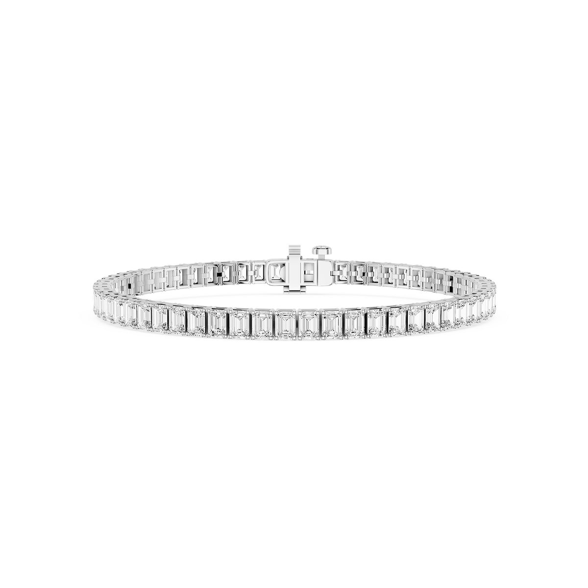 Emerald Lab Grown Diamond Four Prong Tennis Bracelet - 7 Inches