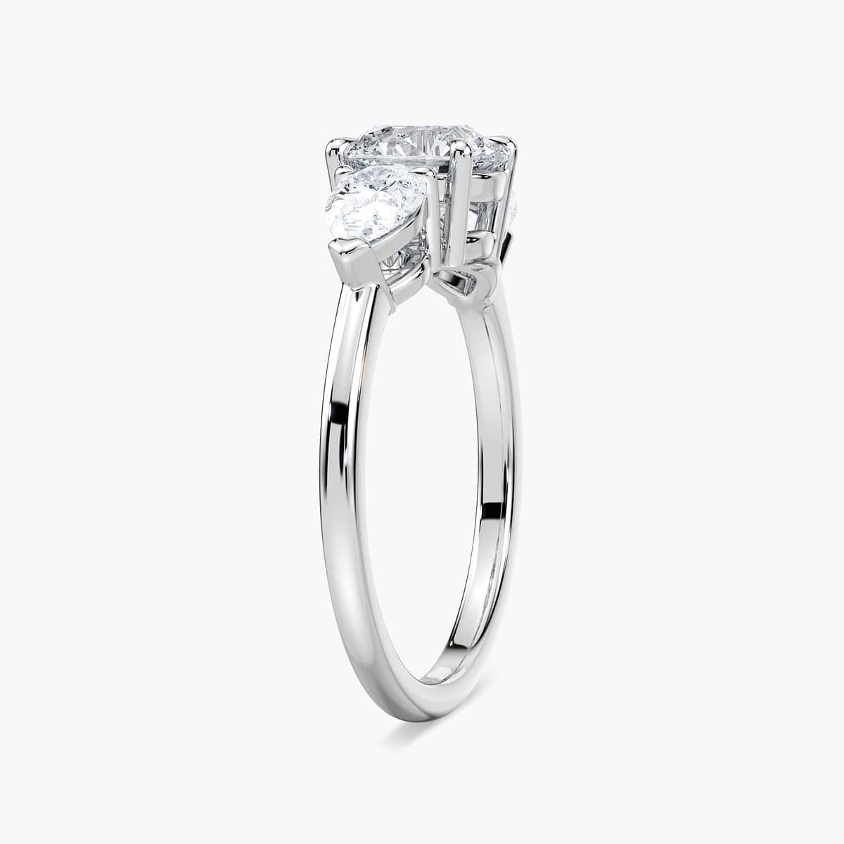 Emery Three Stone Engagement Ring - Round Cut 1.27ct Lab Grown Diamond (RTS)