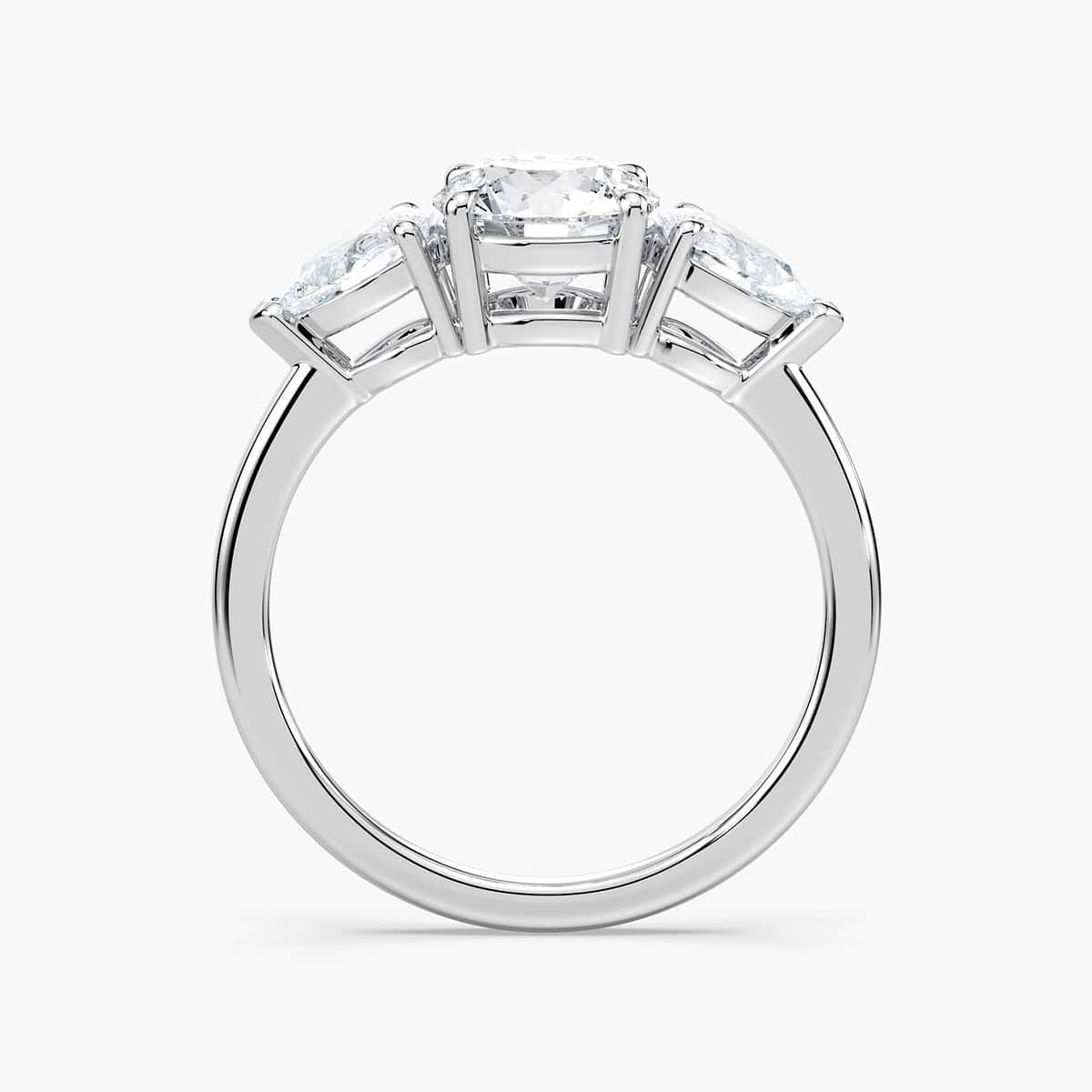 Emery Three Stone Engagement Ring - Round Cut 1.27ct Lab Grown Diamond (RTS)