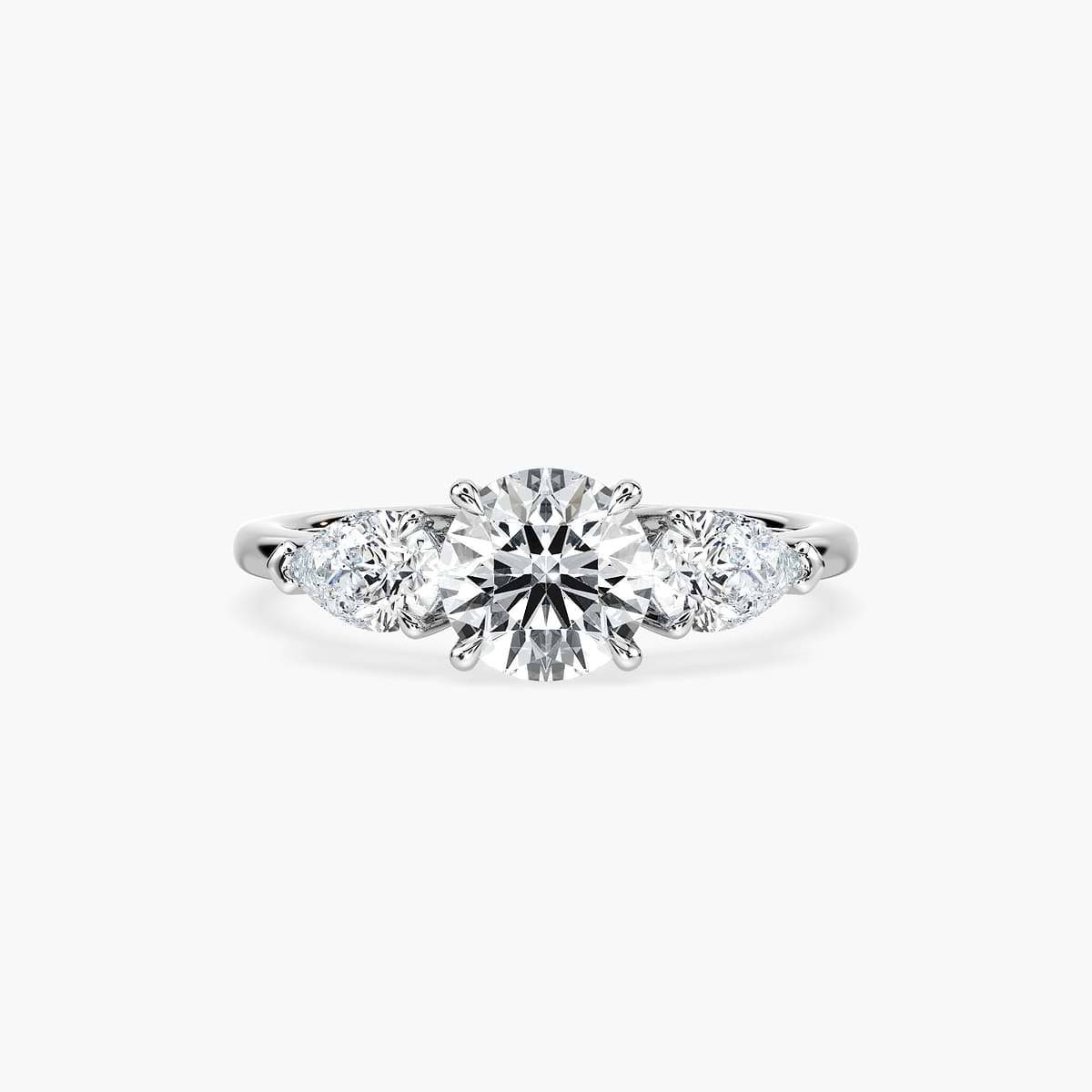 Emery Three Stone Engagement Ring - Round Cut 1.27ct Lab Grown Diamond (RTS)