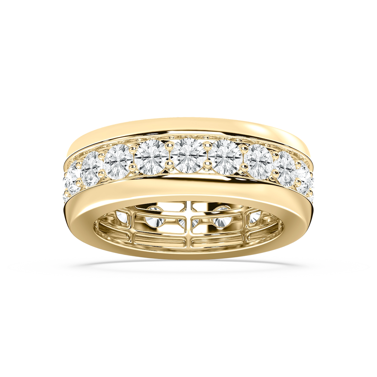 Matteo 4 ⅕ ctw Round Lab Grown Diamond 8.50mm Channel Mens Wedding Band