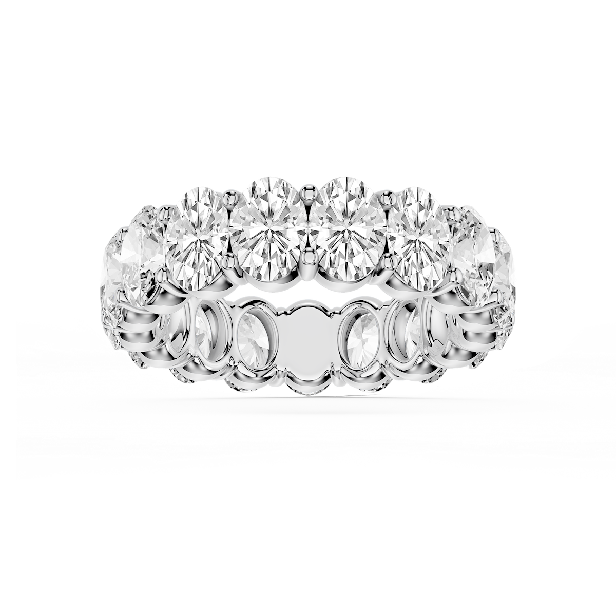 Harlow Oval Lab Grown Diamond Shared Prong Eternity Band