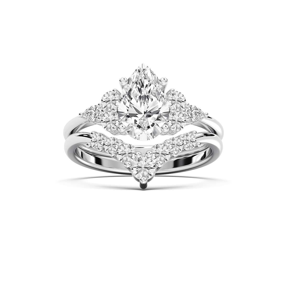 Rosalee 2 1/5 ctw Pear Lab Grown Diamond Diamond Accented Wedding Set