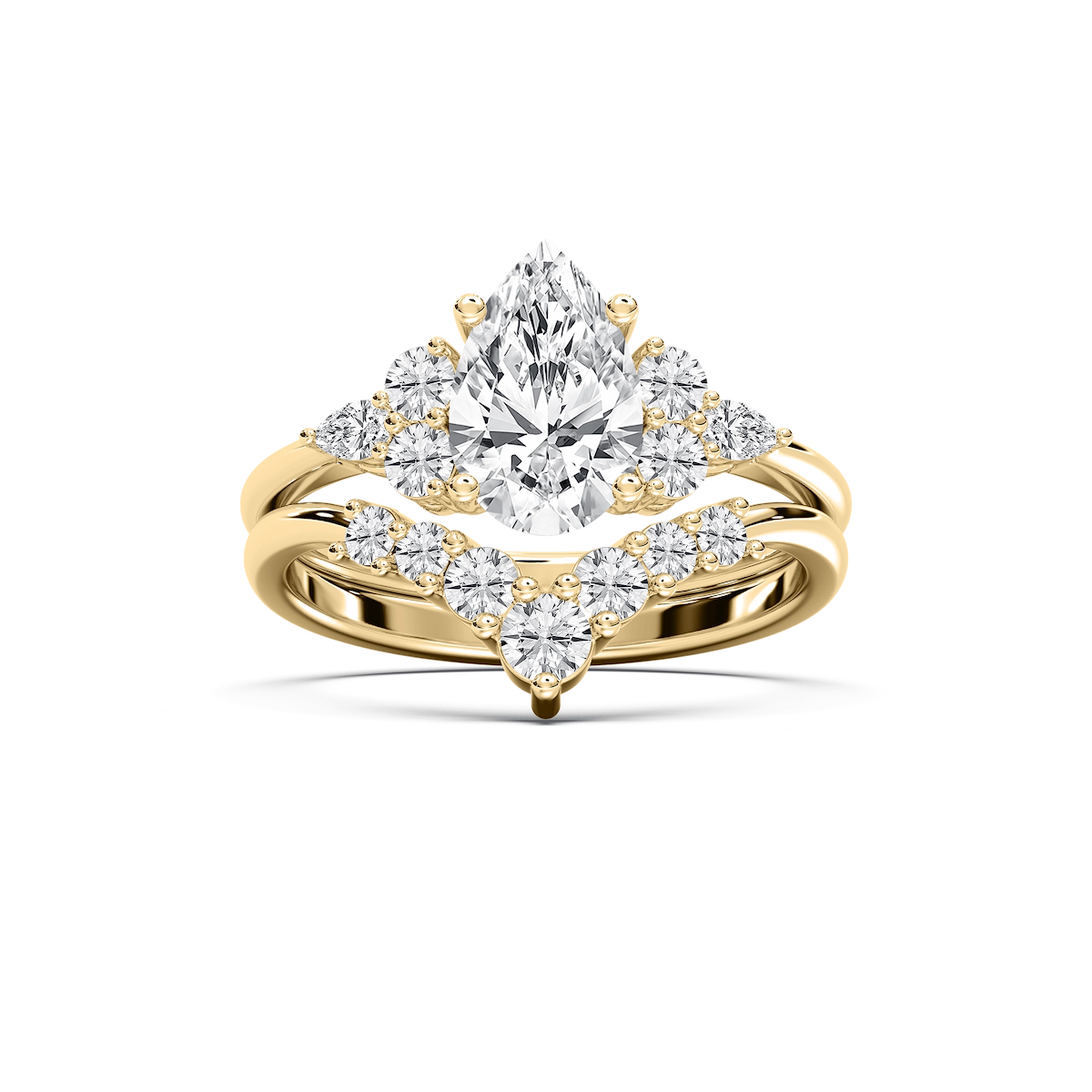 Rosalee 2 1/5 ctw Pear Lab Grown Diamond Diamond Accented Wedding Set