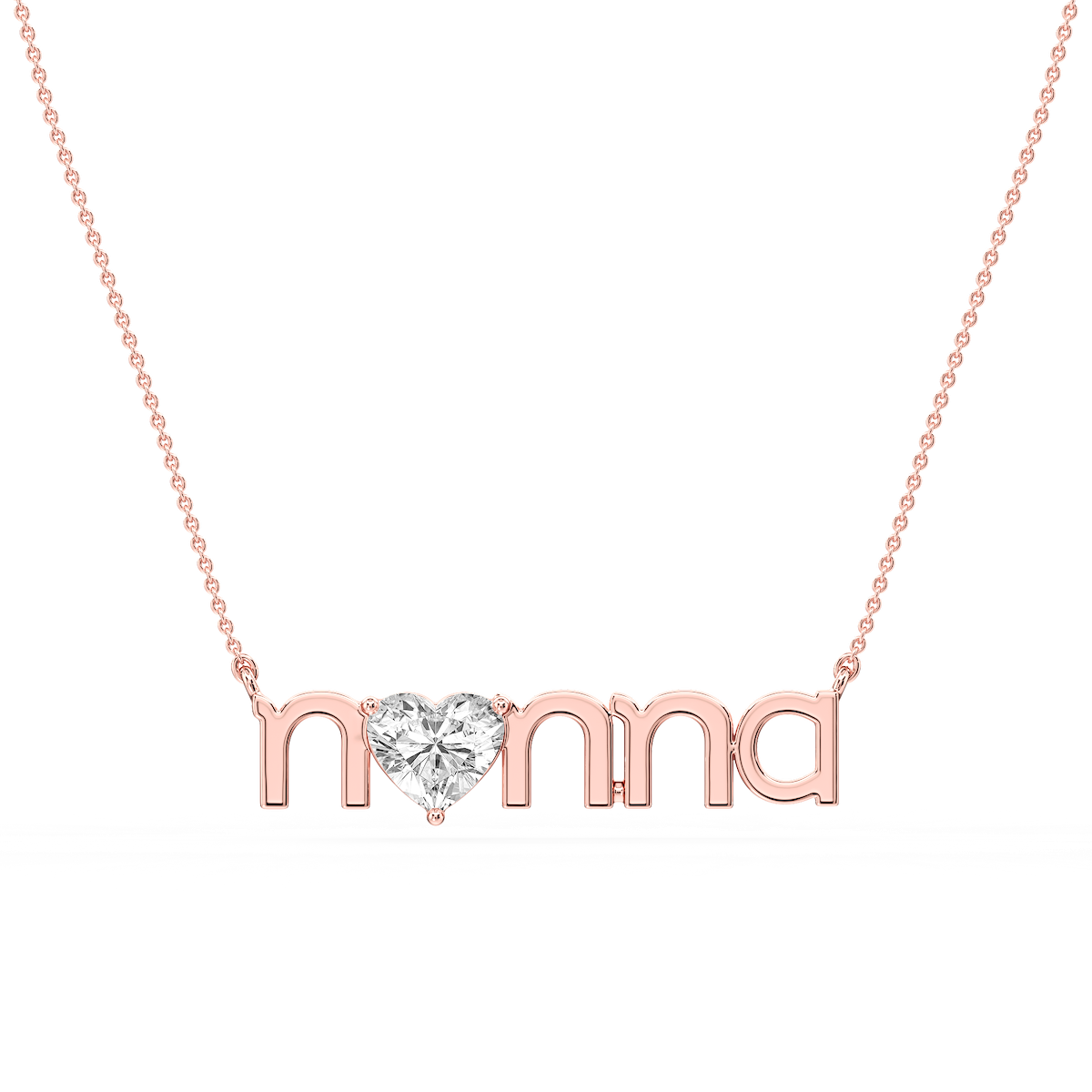 Heart Lab Grown Diamond Nonna Solitaire Pendant - 16 to 18 Inches