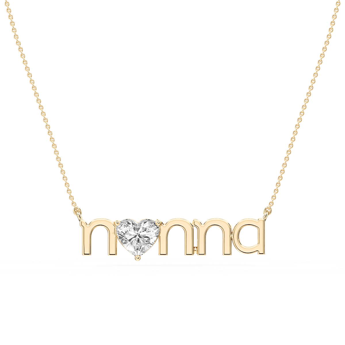 Heart Lab Grown Diamond Nonna Solitaire Pendant - 16 to 18 Inches