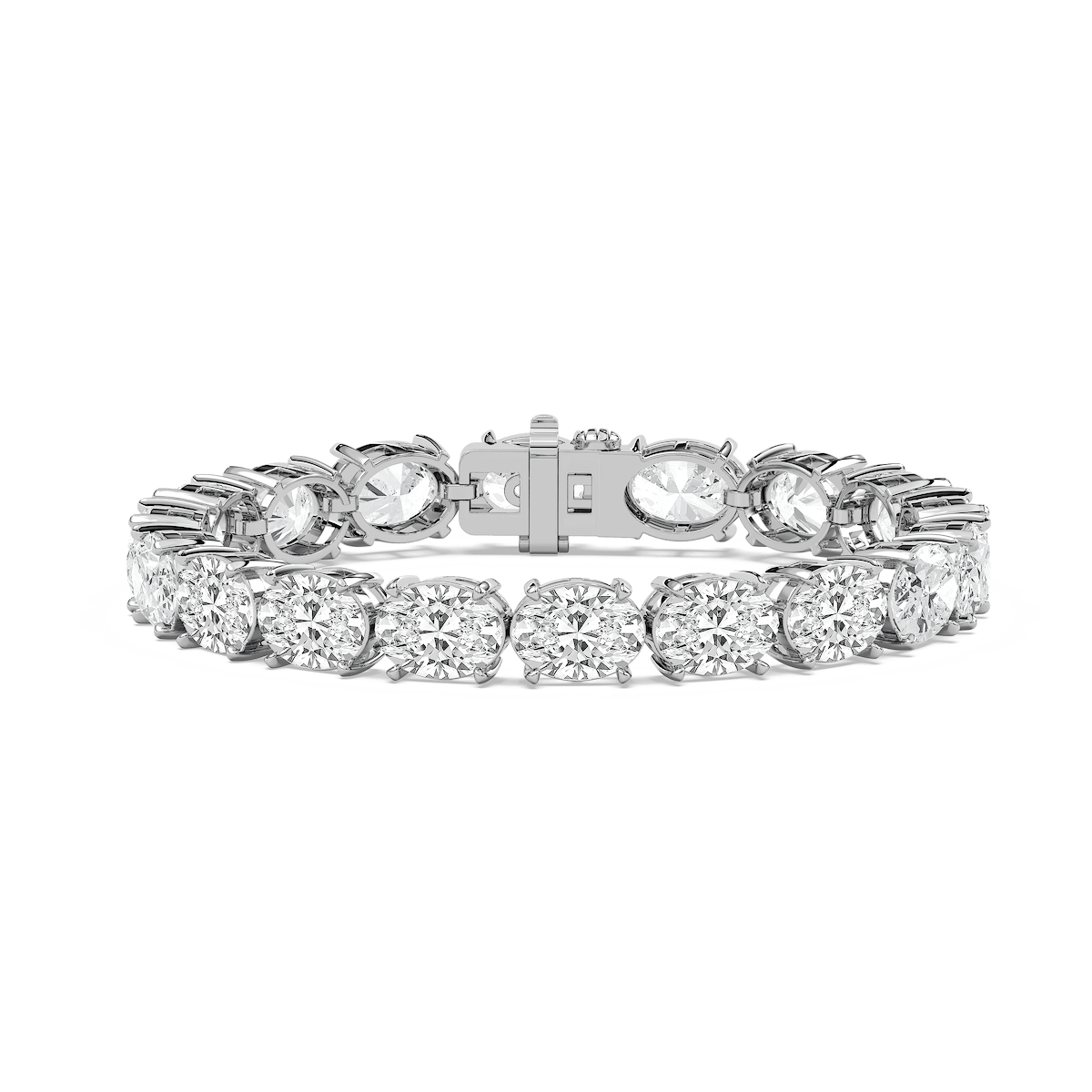 34 ctw Oval Lab Grown Diamond East West Heirloom Tennis Bracelet  - 7 Inches