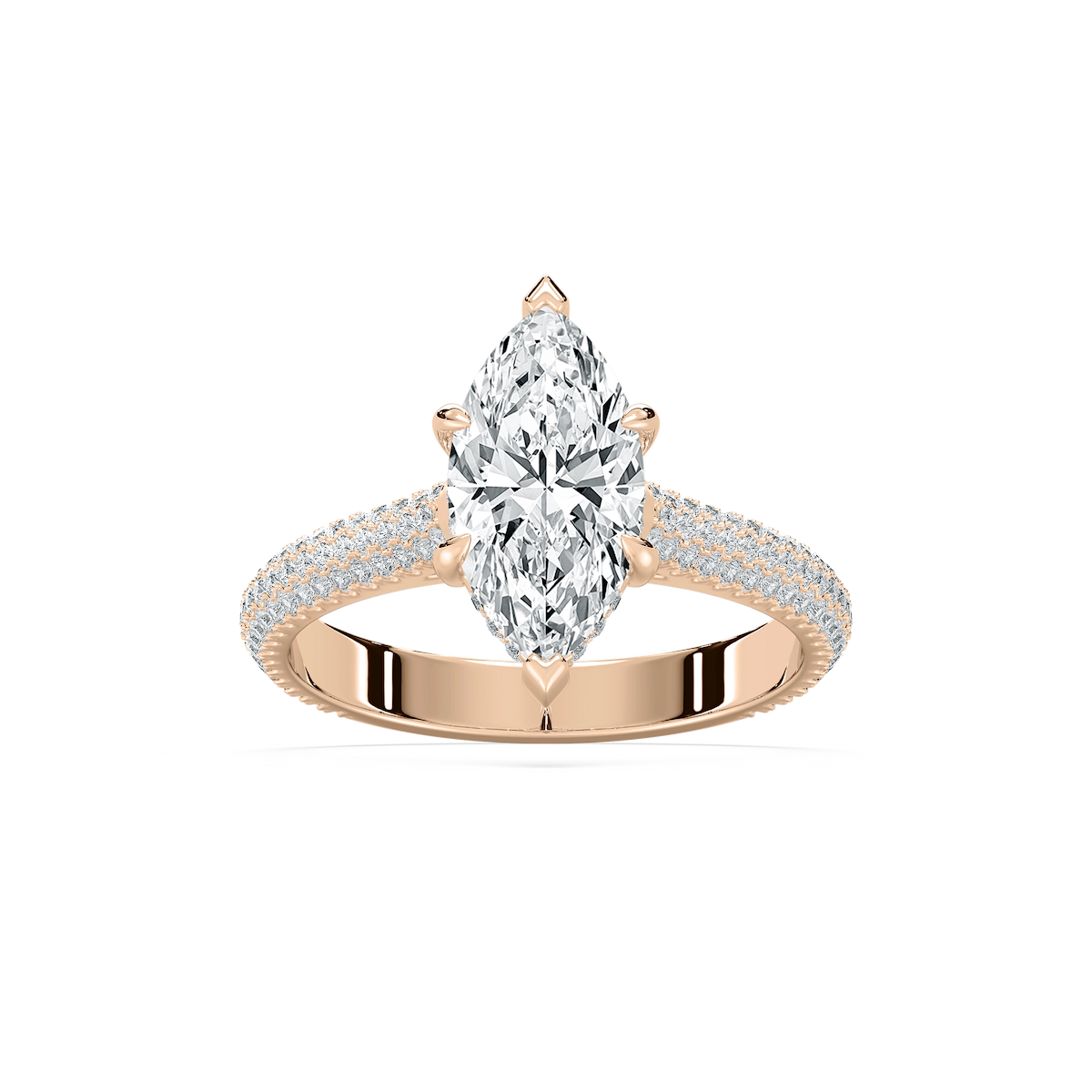 Jessa 2 ¹⁄₂ ctw Marquise Lab Grown Diamond Luxe Pave Hidden Halo Engagement Ring