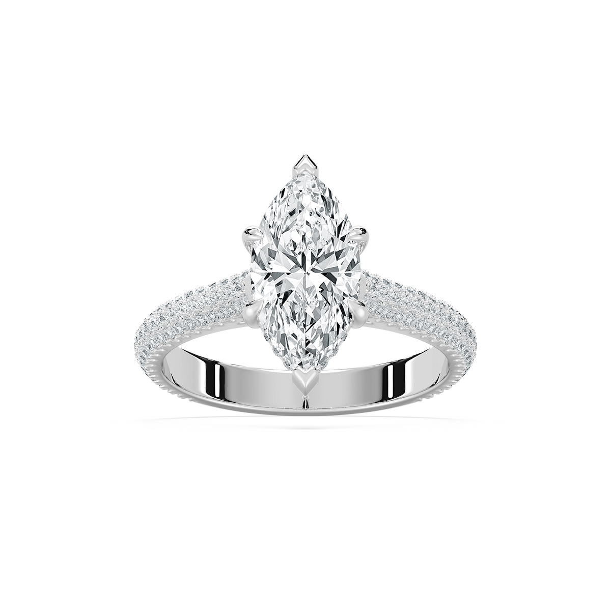 Jessa 2 ¹⁄₂ ctw Marquise Lab Grown Diamond Luxe Pave Hidden Halo Engagement Ring