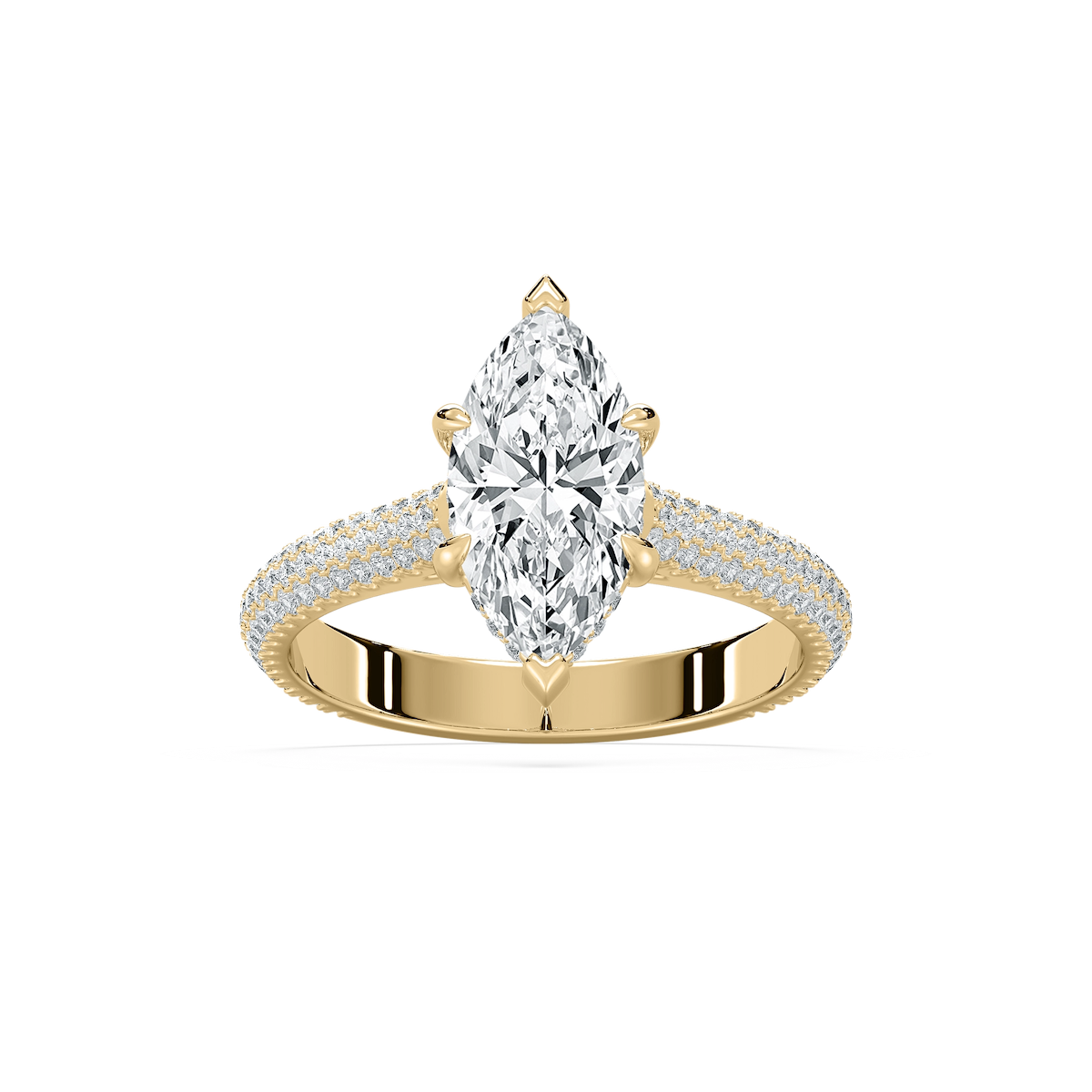 Jessa 2 ¹⁄₂ ctw Marquise Lab Grown Diamond Luxe Pave Hidden Halo Engagement Ring