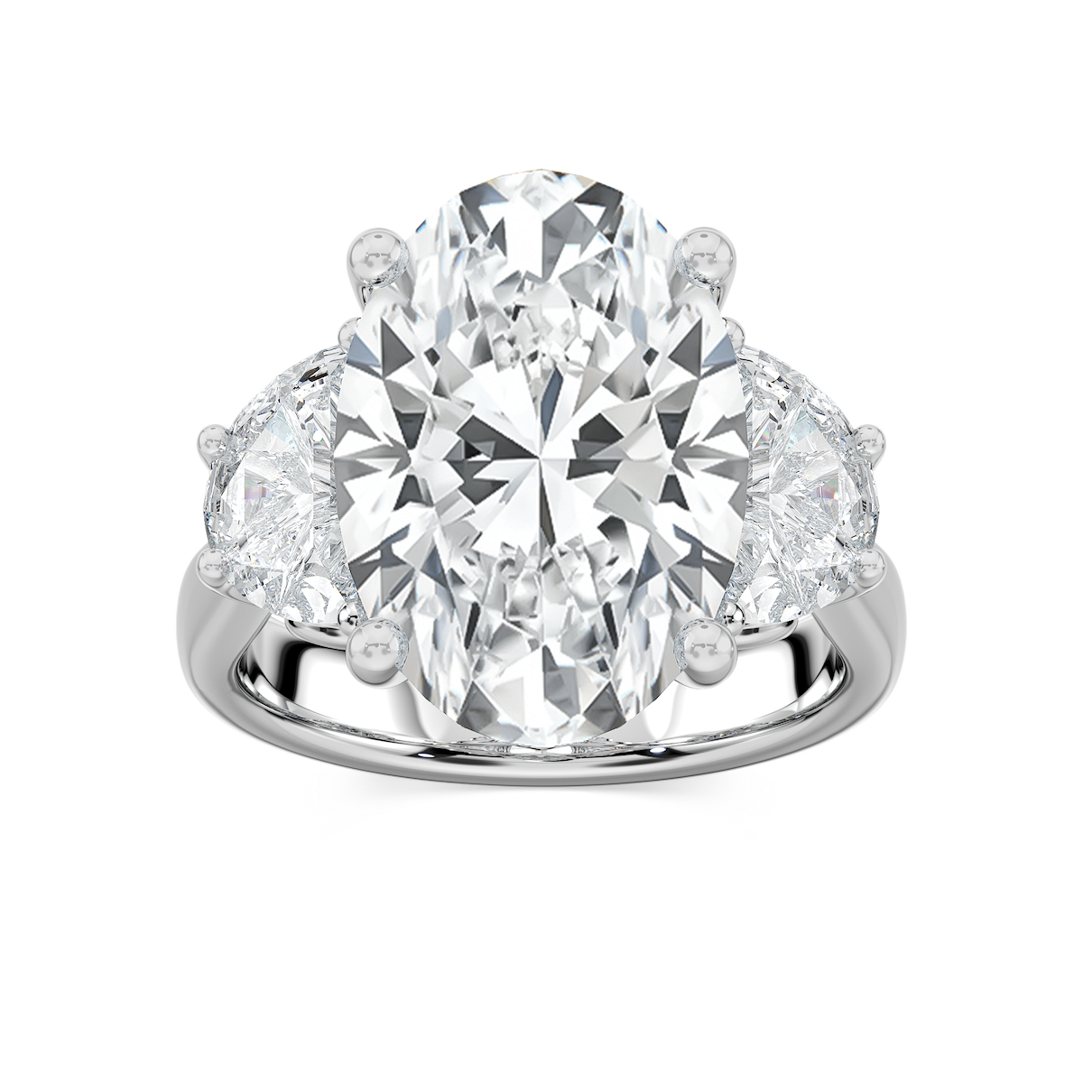 Kiara 12 ctw Oval Lab Grown Diamond Three Stone Engagement Ring - Signature Collection