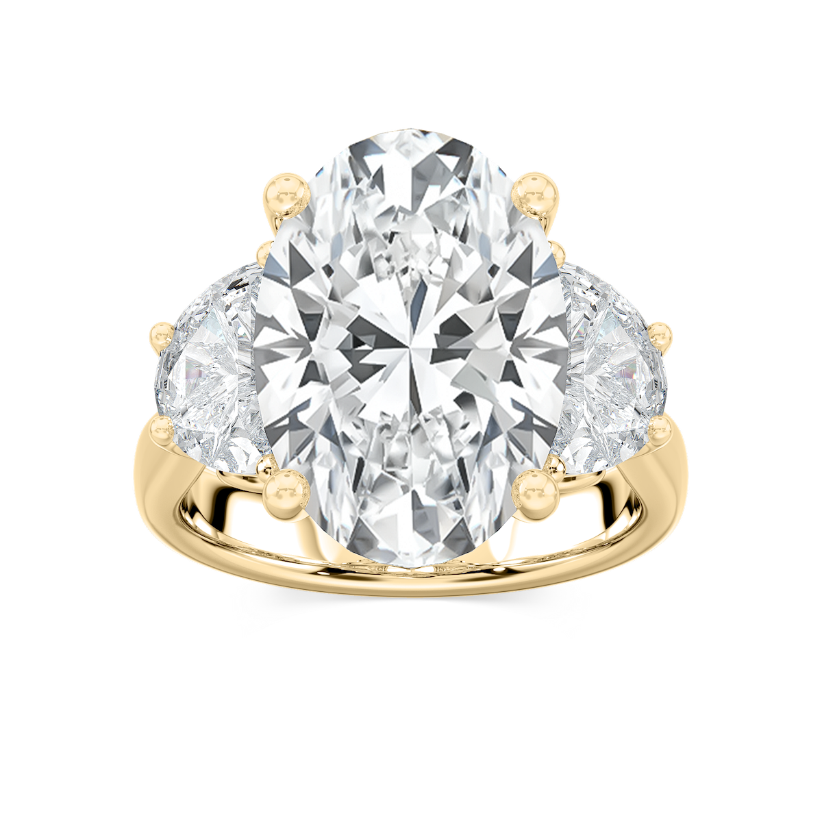 Kiara 12 ctw Oval Lab Grown Diamond Three Stone Engagement Ring - Signature Collection