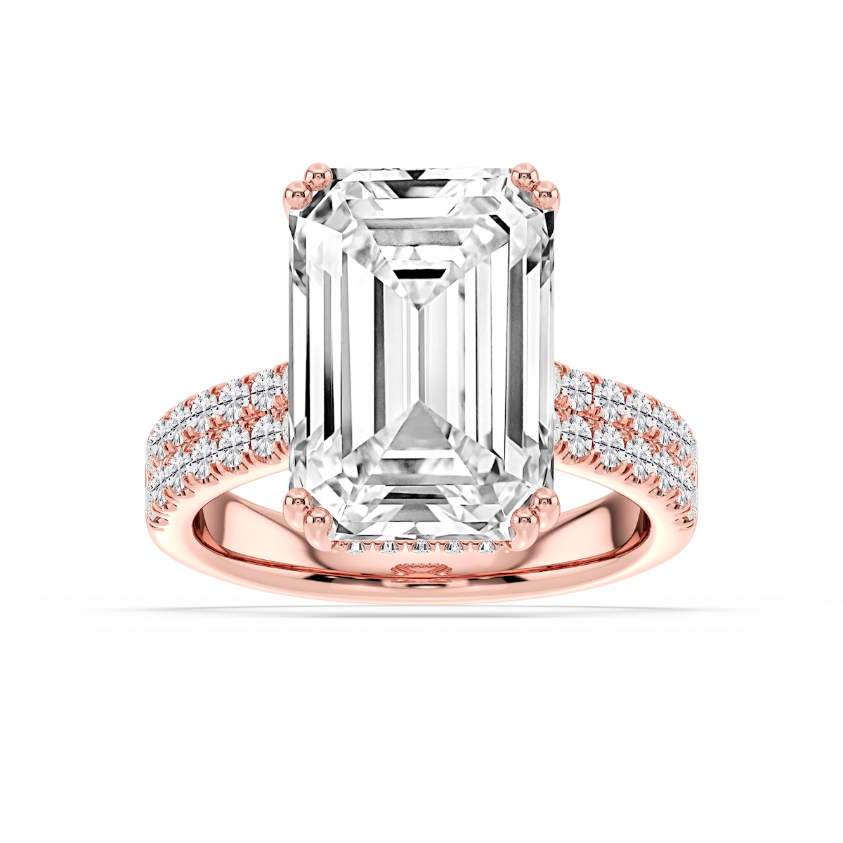 London 10 ¾ ctw Emerald Lab Grown Diamond Hidden Halo Engagement Ring - Signature Collection