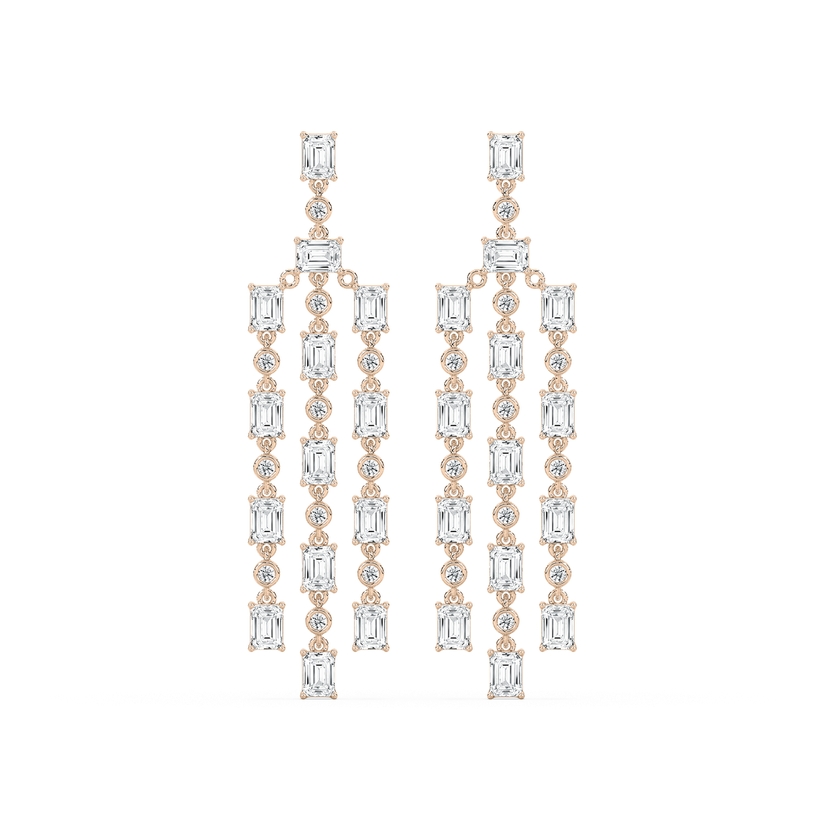 Long Geometric Drop Earrings