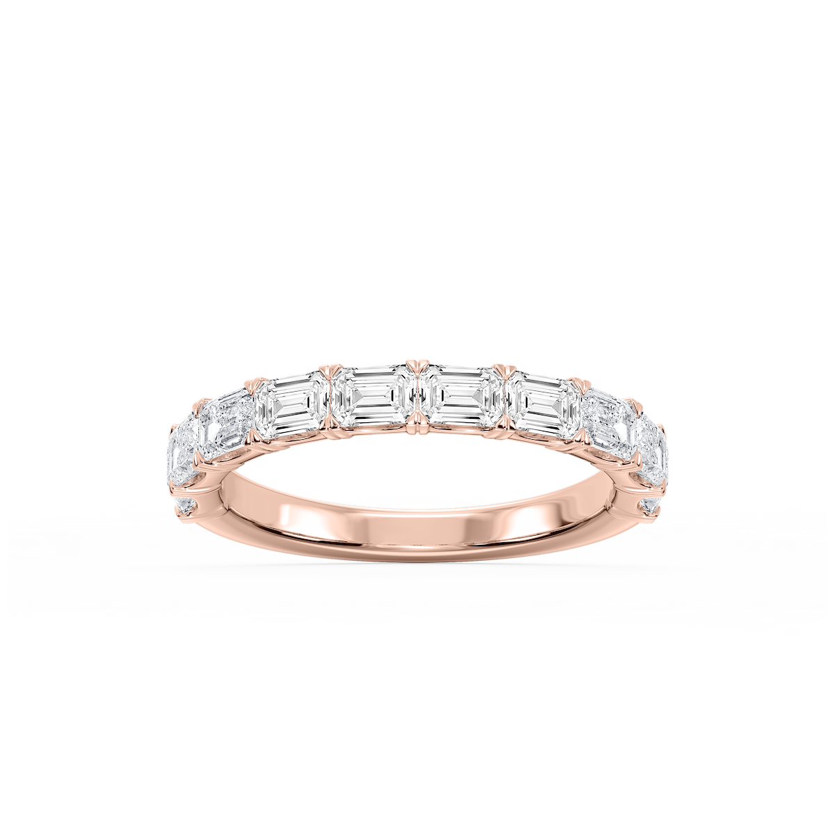 Mae Emerald Lab Grown Diamond East West V-Prong Anniversary Band