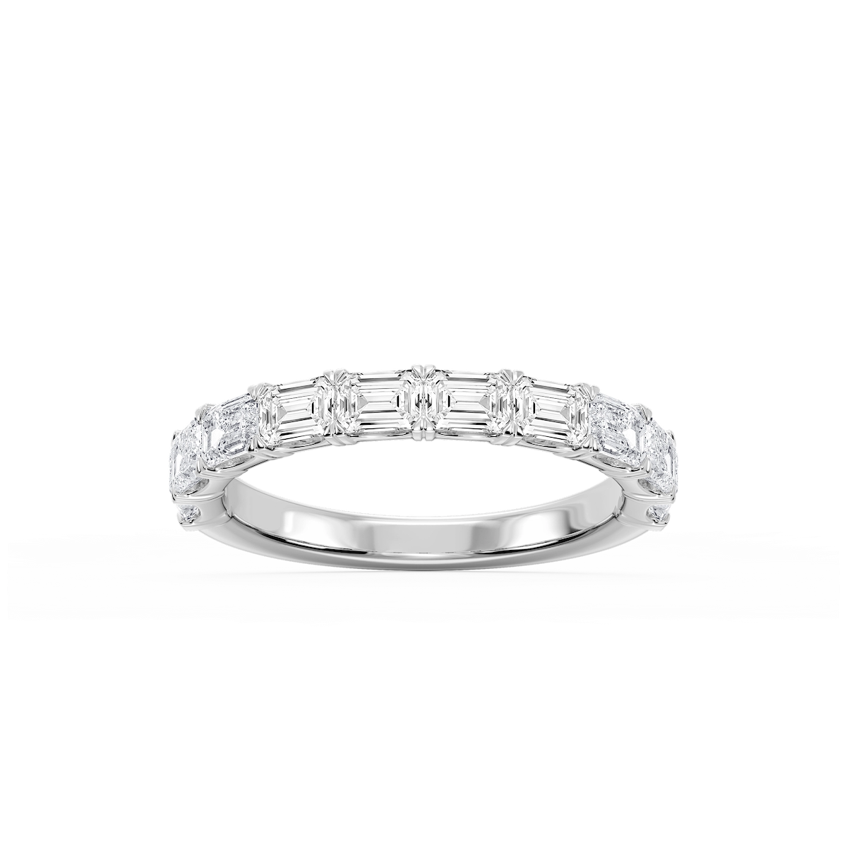 Mae Emerald Lab Grown Diamond East West V-Prong Anniversary Band