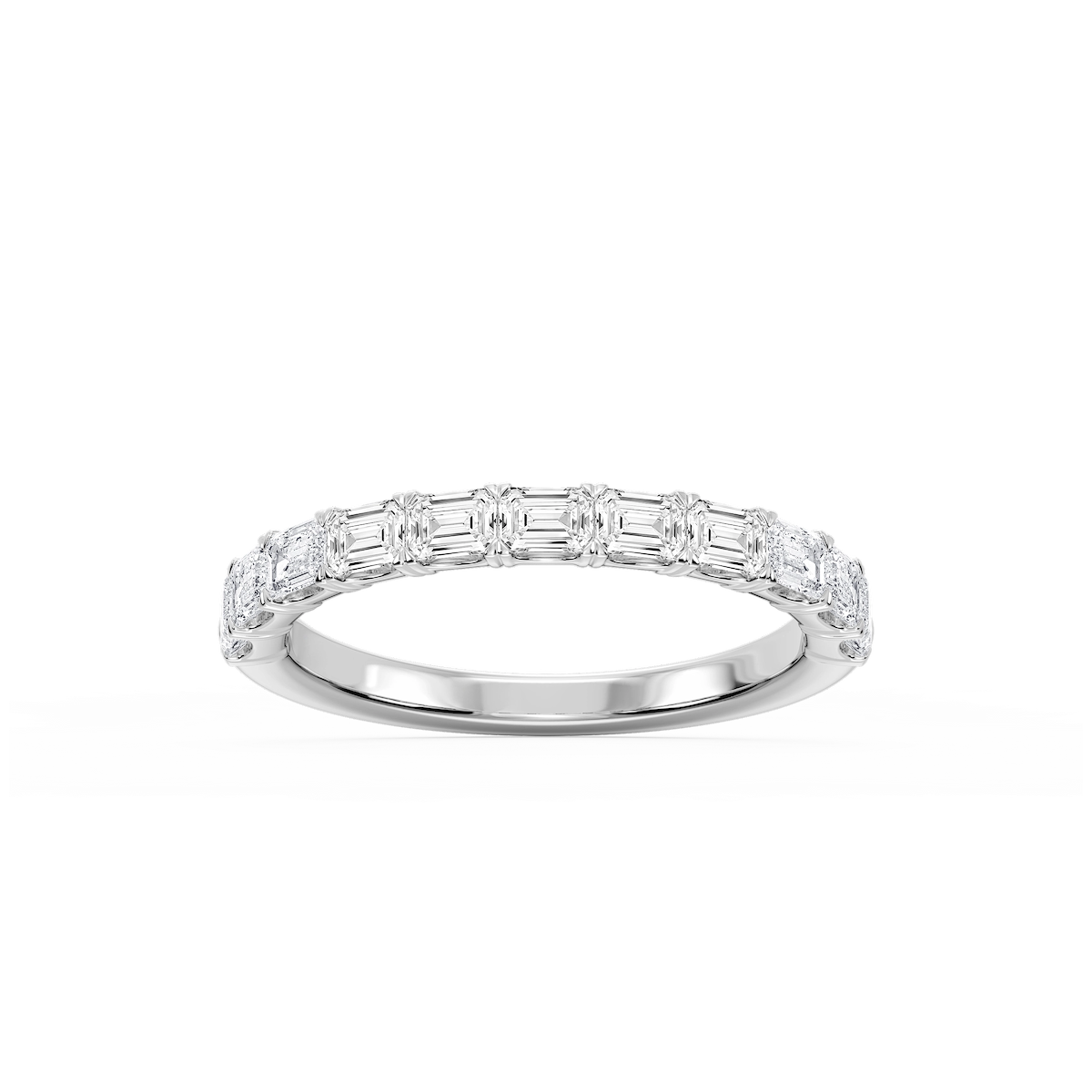 Mae Emerald Lab Grown Diamond East West V-Prong Anniversary Band