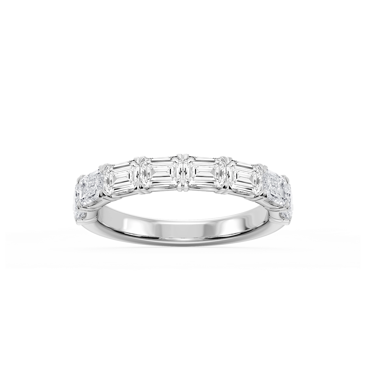 Mae Emerald Lab Grown Diamond East West V-Prong Anniversary Band