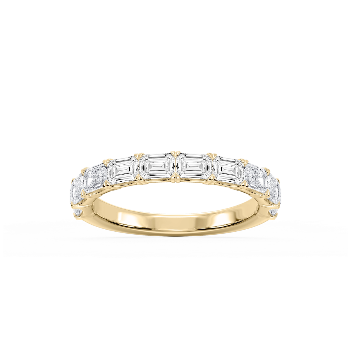 Mae Emerald Lab Grown Diamond East West V-Prong Anniversary Band