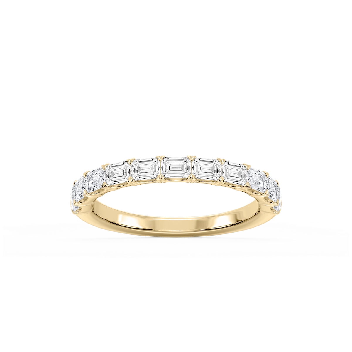 Mae Emerald Lab Grown Diamond East West V-Prong Anniversary Band