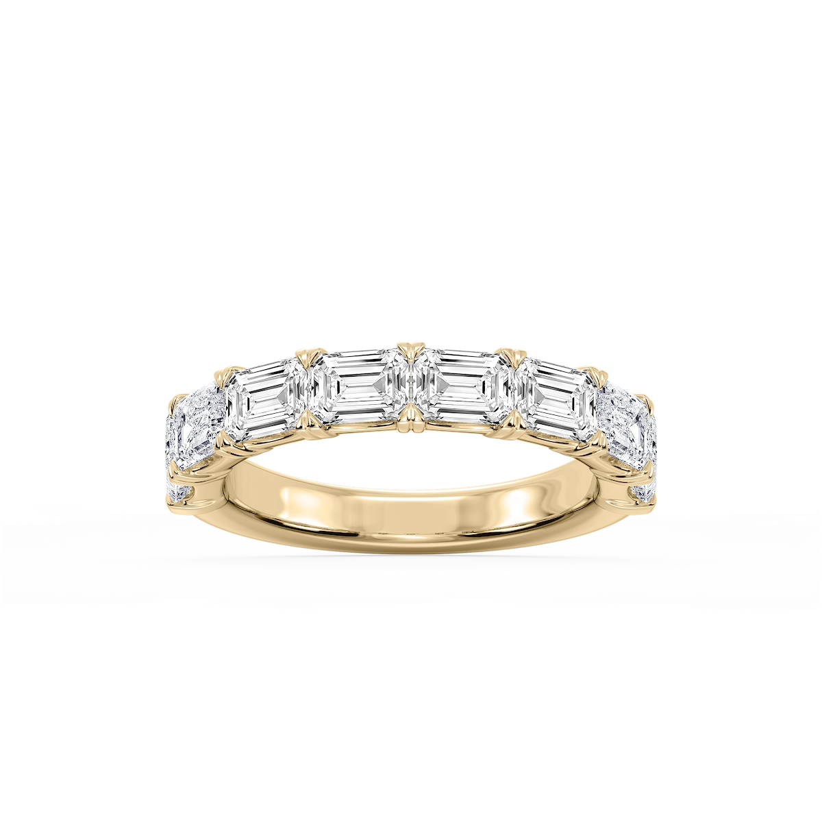 Mae Emerald Lab Grown Diamond East West V-Prong Anniversary Band