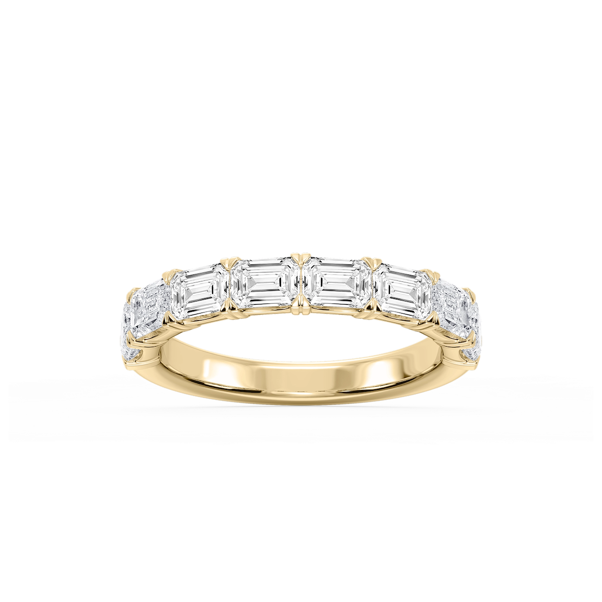 Mae Emerald Lab Grown Diamond East West V-Prong Anniversary Band