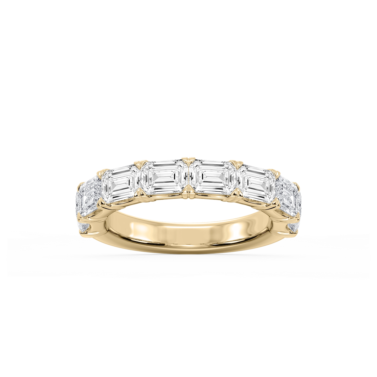 Mae Emerald Lab Grown Diamond East West V-Prong Anniversary Band