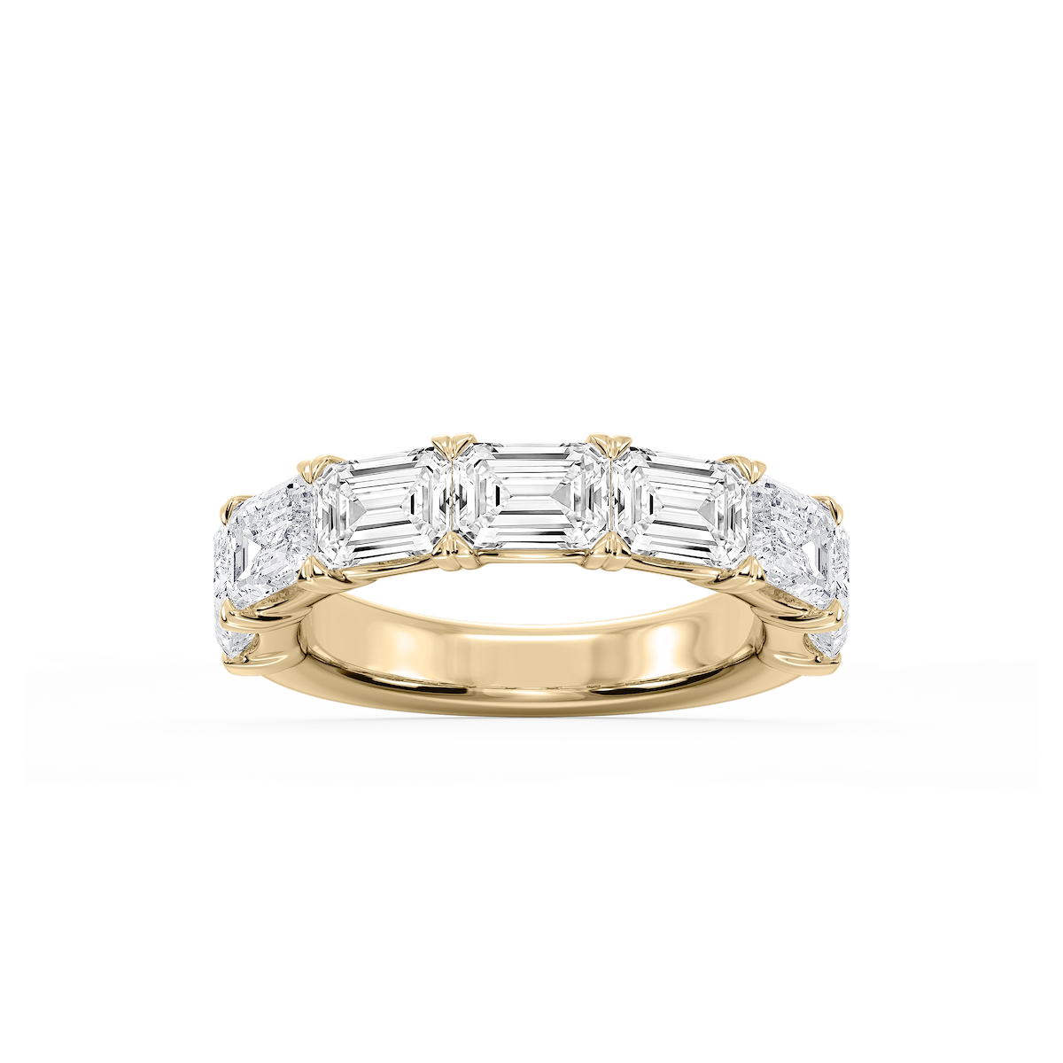 Mae Emerald Lab Grown Diamond East West V-Prong Anniversary Band