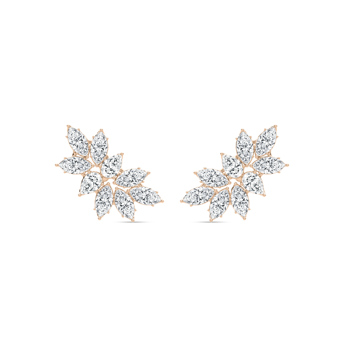 Marquise Cluster Leaf Stud Earrings