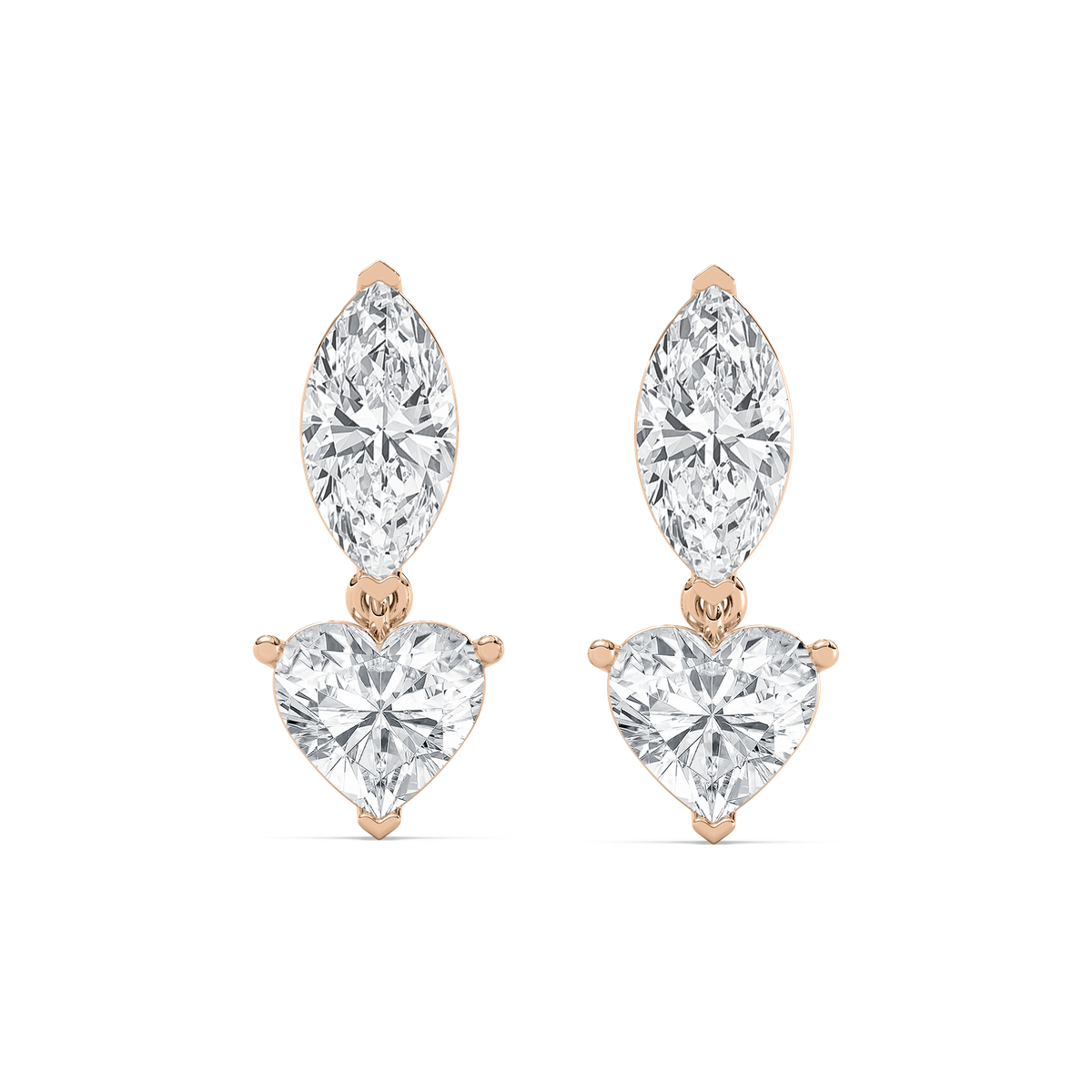 marquise drop earrings in rose gold