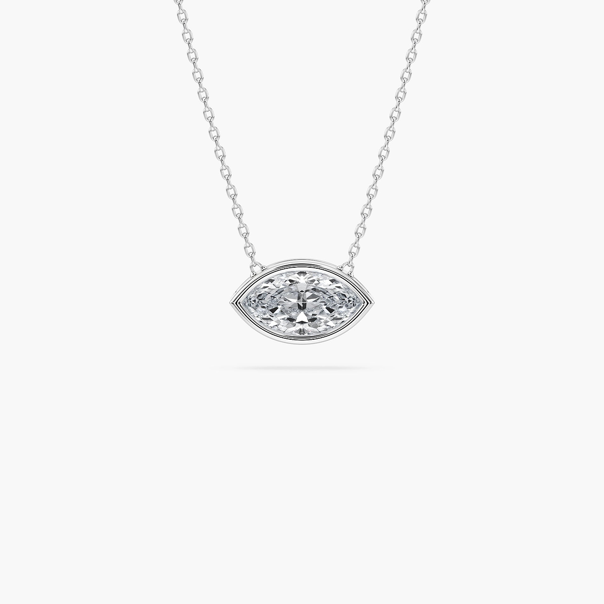 Modern Bezel Marquise Pendant