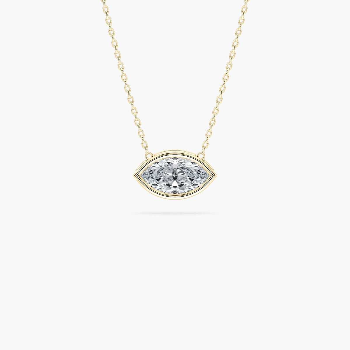 Modern Bezel Marquise Pendant