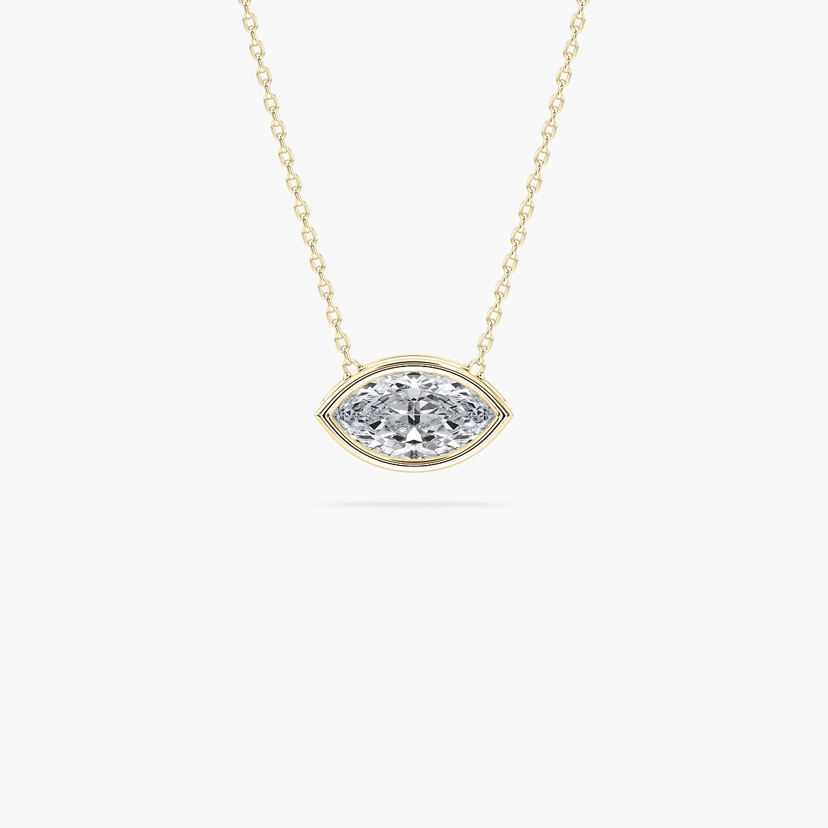 Modern Bezel Marquise Pendant