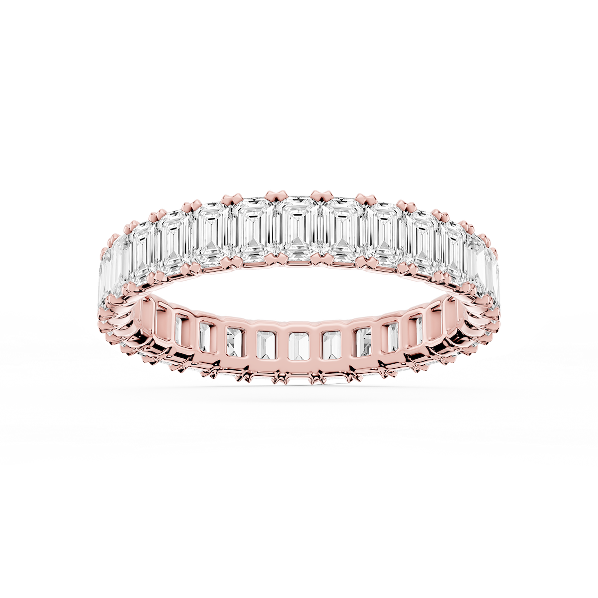 Morgan Emerald Lab Grown Diamond Classic Four Prong Eternity Band