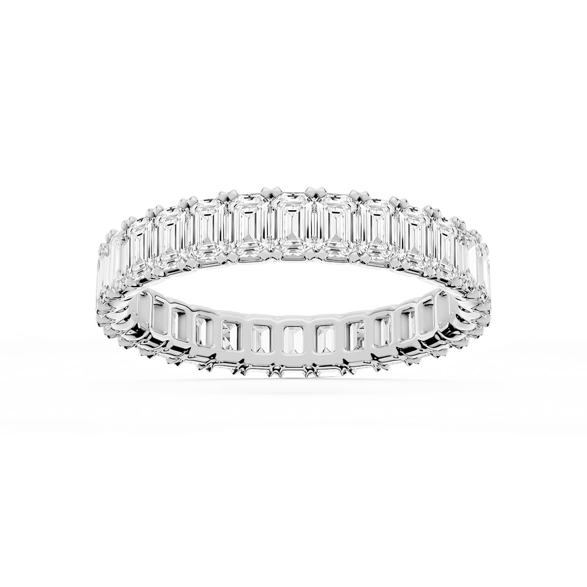Morgan Emerald Lab Grown Diamond Classic Four Prong Eternity Band