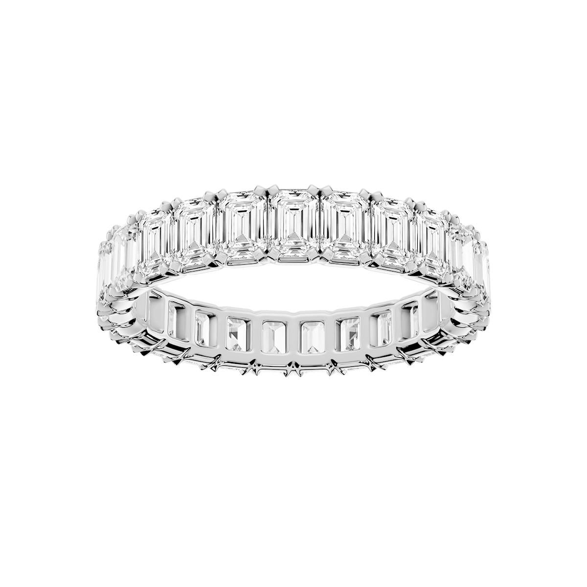 Morgan Emerald Lab Grown Diamond Classic Four Prong Eternity Band